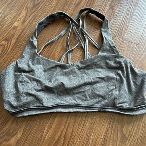 lululemon Free to Be Serene Bra- size 12-Heathered Black